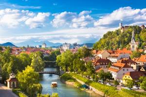 Cityscape of the Slovenian capital Ljubljana