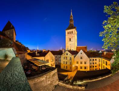Old Town And Saint Nicholas (Niguliste) Church In Tallinn, Estonia