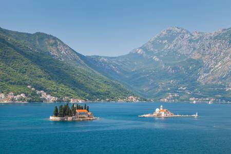 Small islands in Bay of Kotor, Adriatic Sea, Montenegro