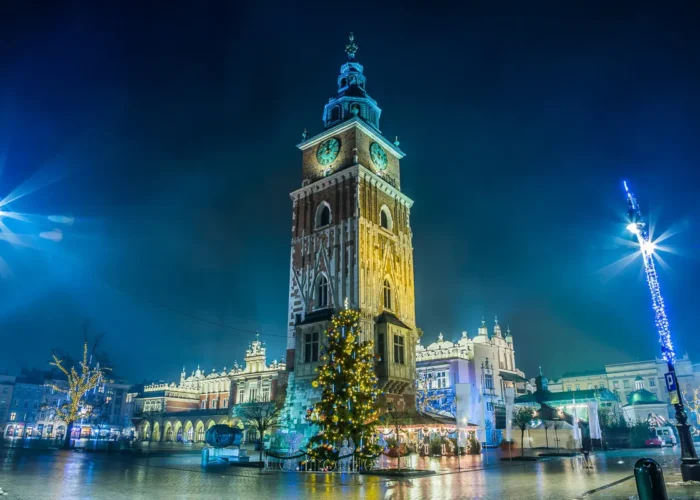 Krakow Market Square at Night